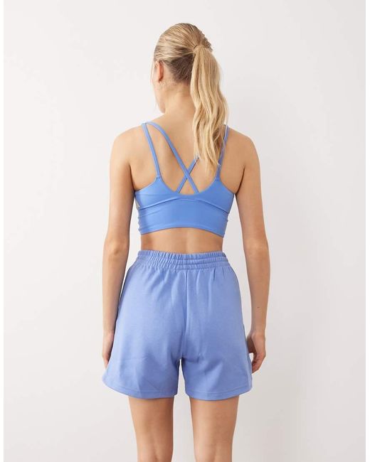 Adidas Originals Blue Adidas Sportswear Three Stripes Studios Jersey Shorts