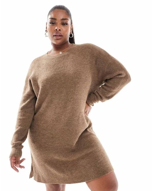 Yours Brown Tunic Knitted Mini Dress