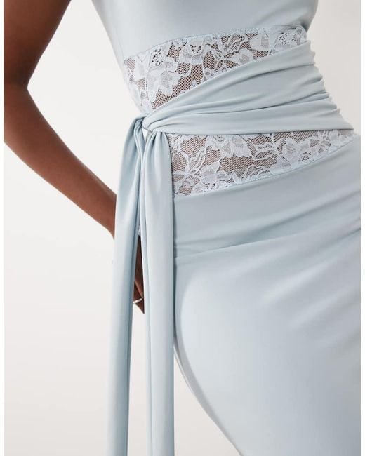 The Frolic White Exclusive Lace Insert Tie Detail Maxi Dress