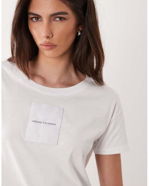 ARMANI EXCHANGE White Patch Logo T-shirt