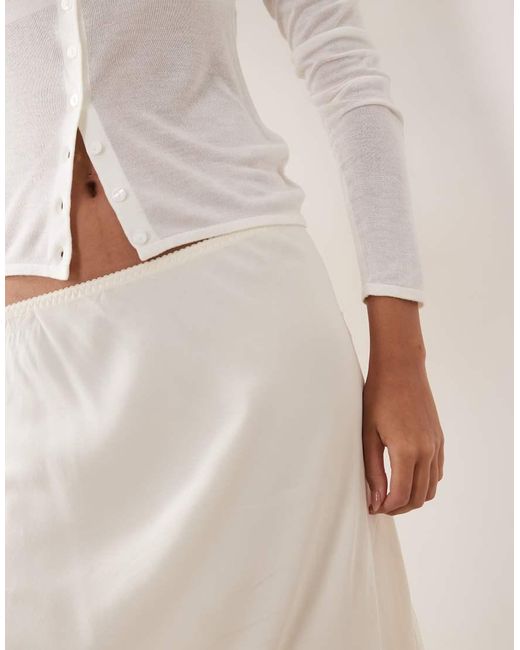 ARKET Natural Satin Midi Skirt