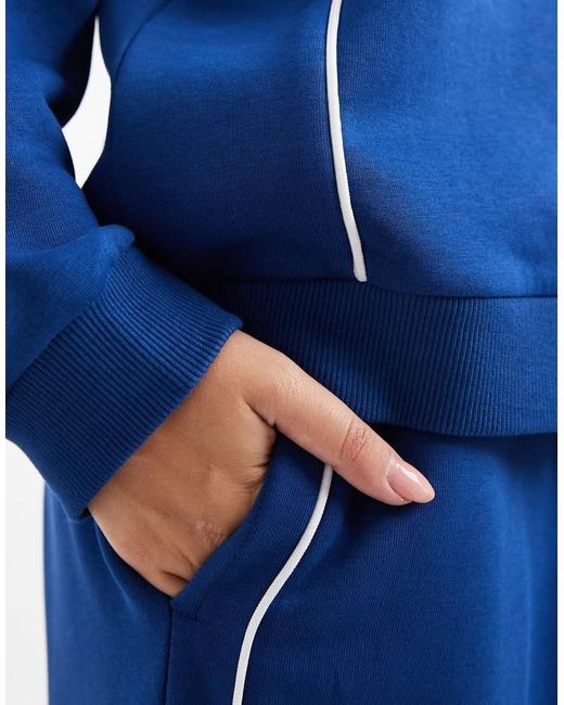 Felpa Sportiva Color Cobalto Con Profili A Contrasto di Collusion in Blue