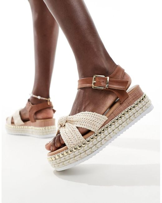 Yours Brown – natural – klobige sandalen
