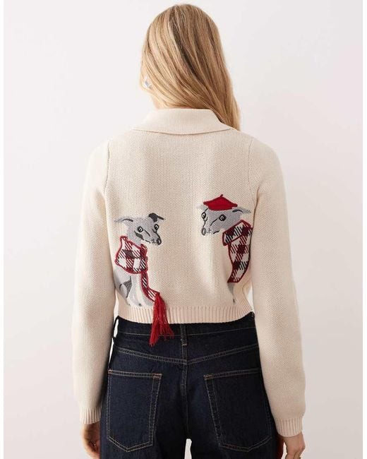 House Of Sunny Natural Whippet Tripper Classic Knit Cardigan