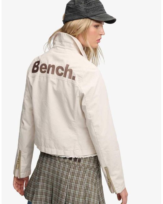 Bench x Superdry & Co Natural Double Zip Collar Ripstop Jacket