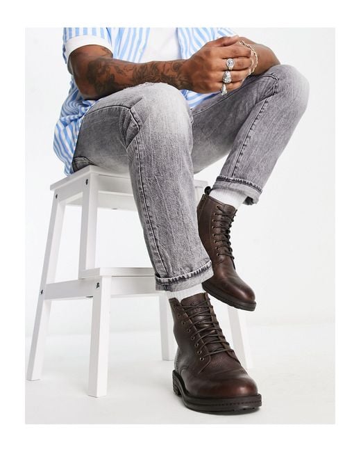 Walk london wolf lace up boots in black sale