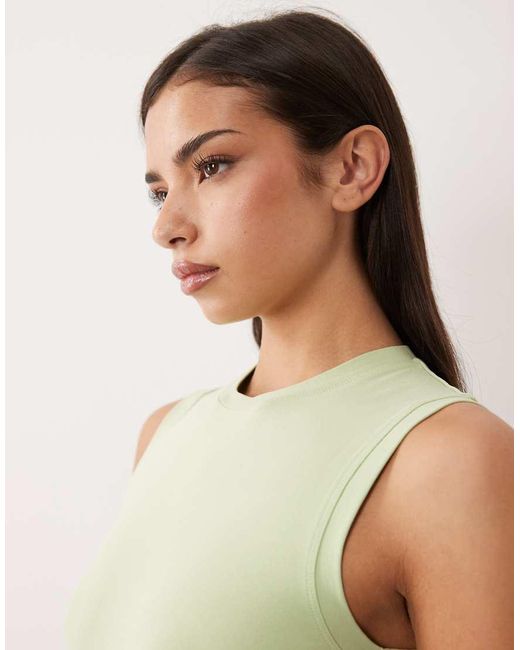 4505 Green Fitted Cotton Everyday Tank With Quick Dry Finish