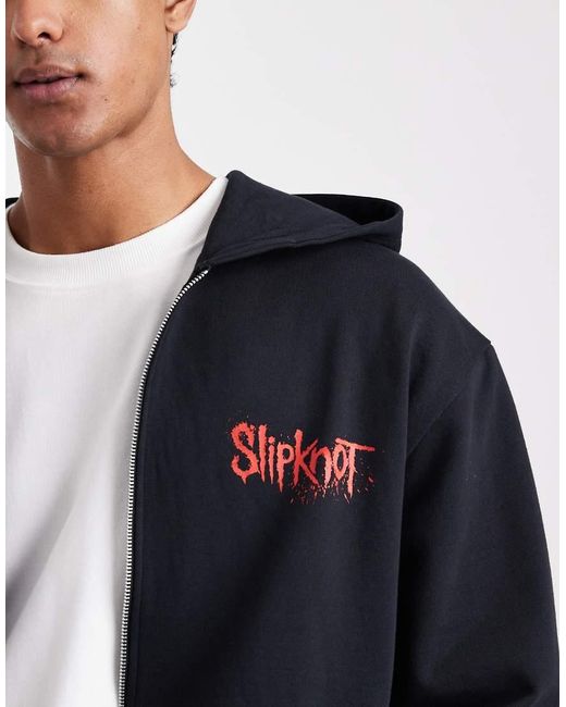 ASOS Blue Relaxed Hoodie With Slipknot Print