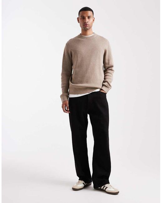 Jack & Jones Natural Premium Knitted Crew Neck Jumper for men