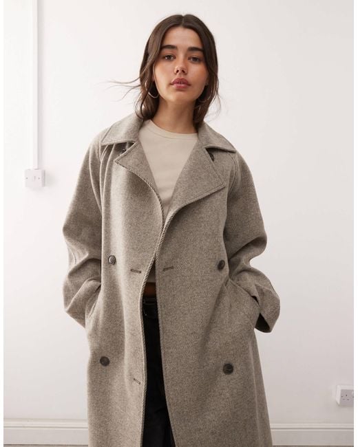 Weekday Natural – kia – oversize-mantel aus wollmix