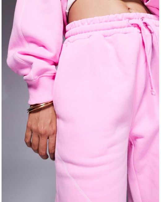 Good For Nothing Pink Contrast Stitch Relaxed Jogger