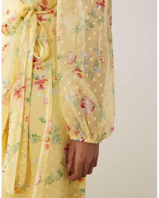 Vila Metallic Dobby Wrap Maxi Dress With Frill Detail