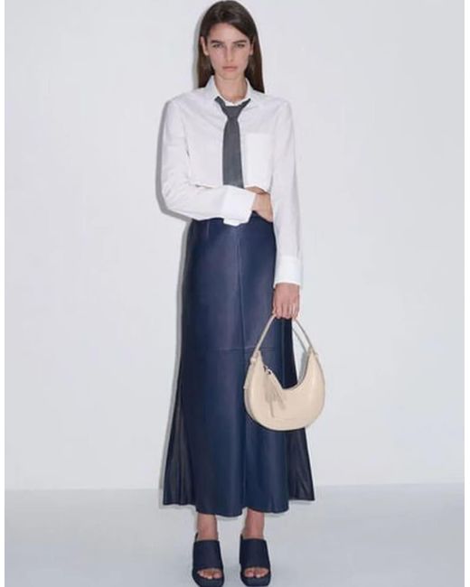 Charles & Keith Natural Carey Crescent Bag