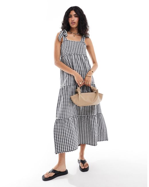 Willow Gingham Tiered Maxi Dress