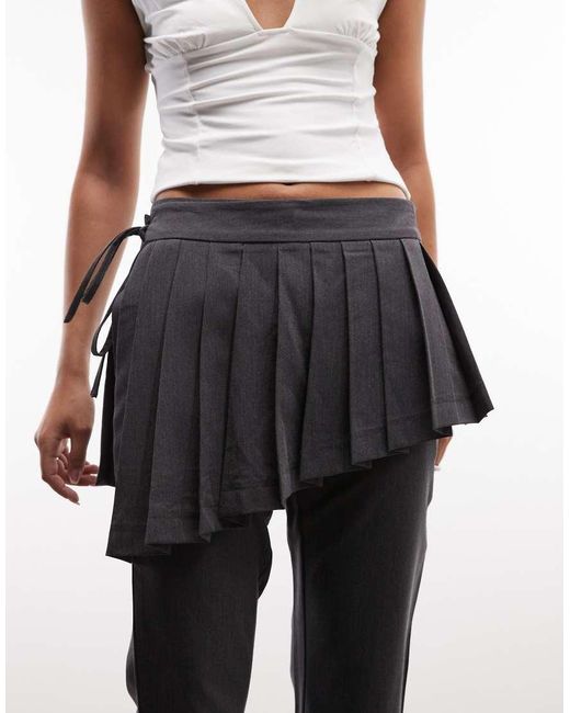 Daisy Street White Low Rise Flare Trousers With Skirt Overlay