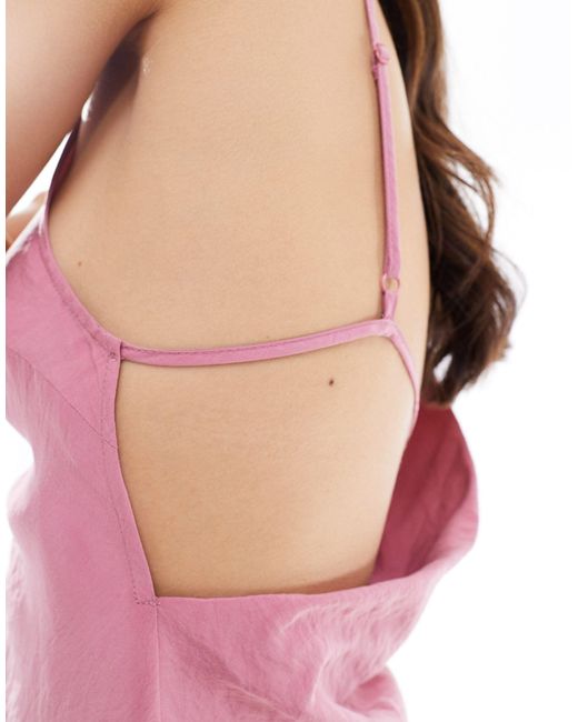 ASOS Pink One Shoulder Midi Dress With Back Bra Detail