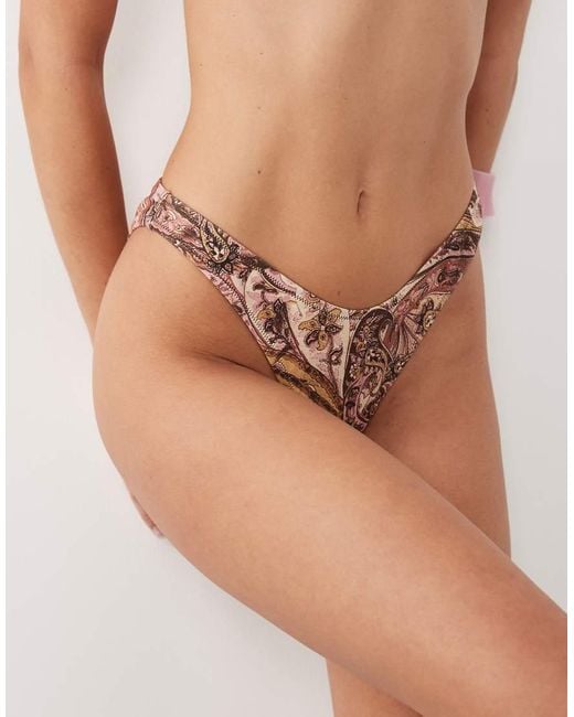 Miss Selfridge Multicolor V Front High Leg Bikini Bottom