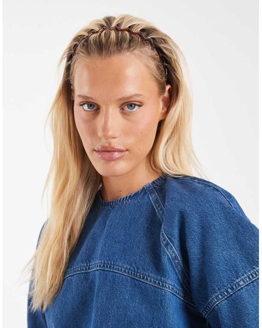 ASOS Blue Asos Deisgn Pack Of 2 90's Headbands