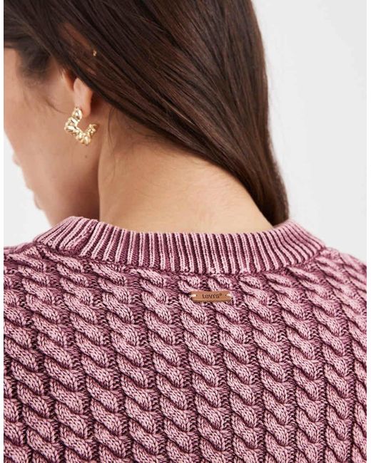 Levi's Purple Leilah Cable Knit Jumper