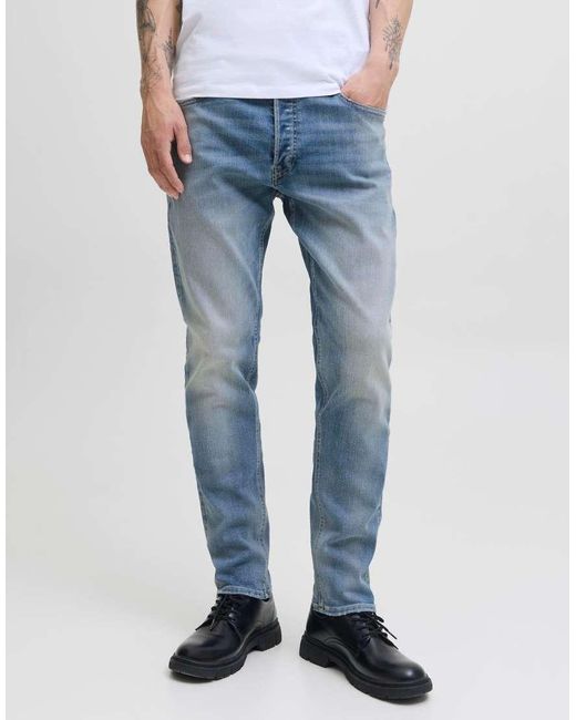 Jack & Jones Blue Tapered Fit Jeans for men