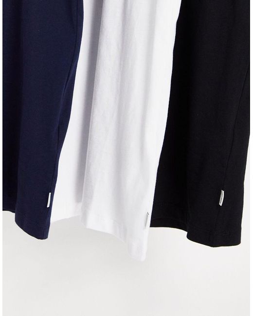 Jack & Jones Blue Essentials Cotton 3 Pack T-shirt for men