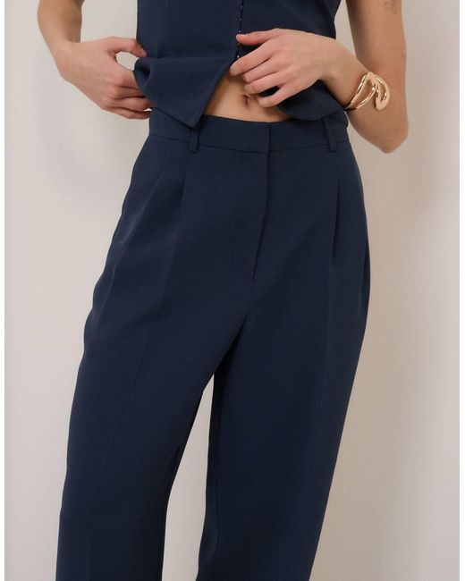 Nobody's Child Petite Blue Wide Leg Jax Crepe Trousers