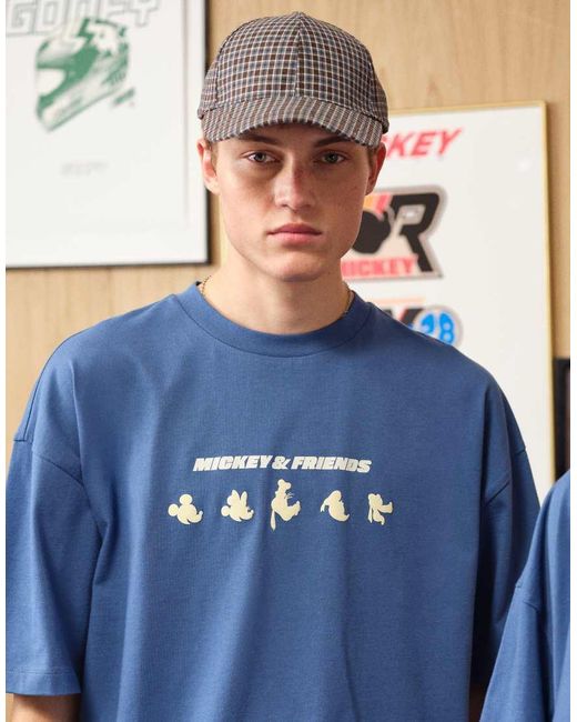 ASOS Blue Disney Racing Oversized T-Shirt With Mickey