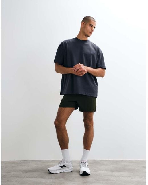 4505 Blue Icon Heavyweight Cotton Oversized T-shirt With Quick Dry Finish for men