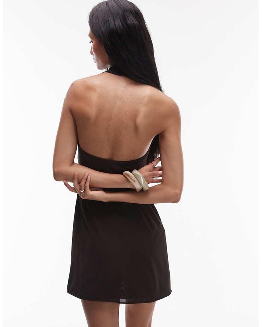 Mango Black X Supriya Lele Gathered Bodice With Chiffon Halterneck Overlay