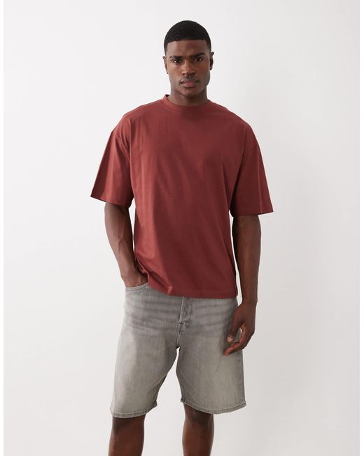ASOS – basic-t-shirt in Red für Herren