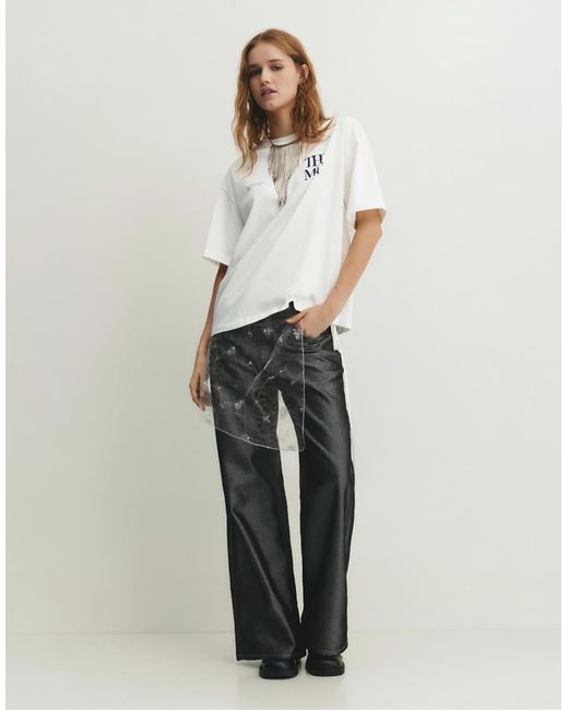 Pull&Bear White The Met T-shirt