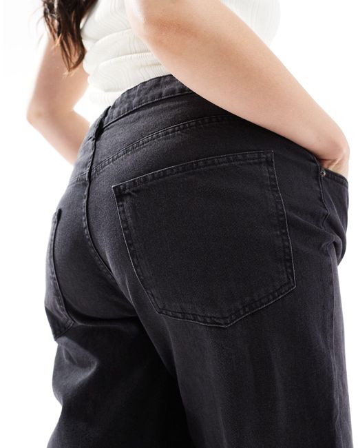 Asos design curve - jean court et ample - délavé ASOS en coloris Black