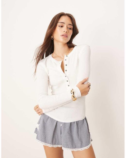 Free People White Jamie Henley Button Down Top
