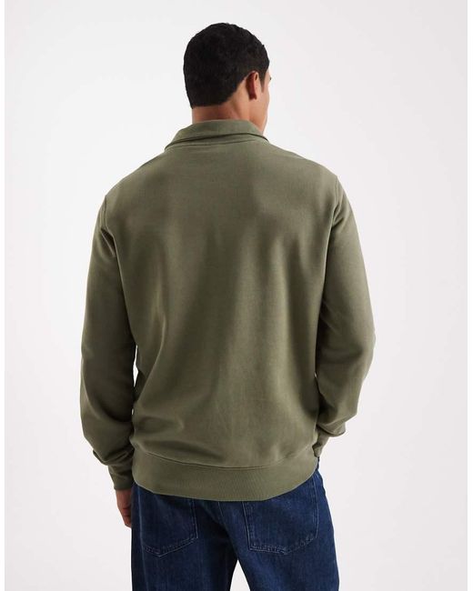 Levi's Green Original Batwing Logo Half Zip Sweatshirt for men