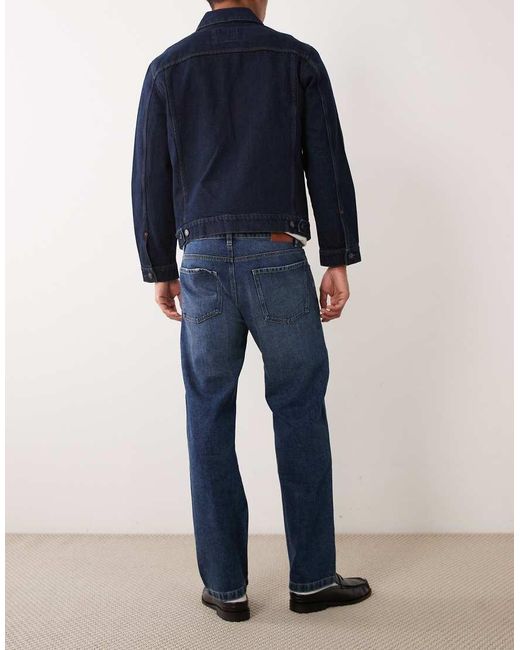 Mango Blue Andreas Linen Blend Straight Fit Jeans for men