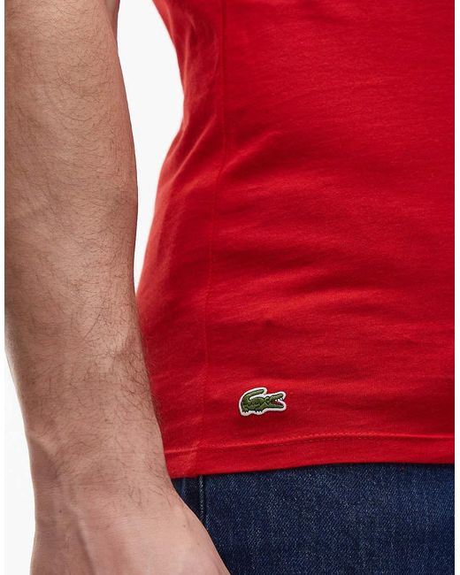 Lacoste Red 3 Pack T-shirts for men