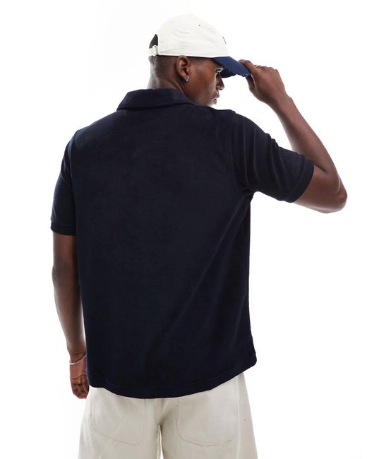 Fred Perry – frottee-polohemd in Blue für Herren