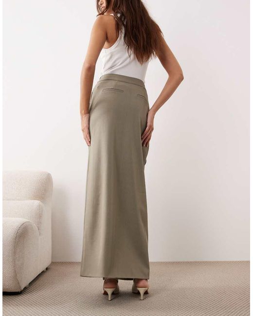 ARRANGE Natural Draped Tailored Maxi Skirt