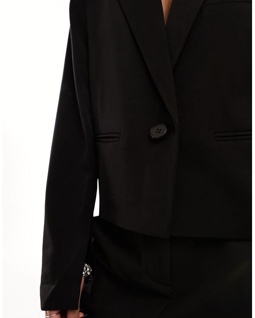 NA-KD Black – kurz geschnittener blazer mit schlitzdetail