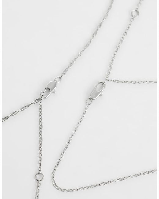 ASOS White 2 Pack Molten And Stone Pendant Necklace for men