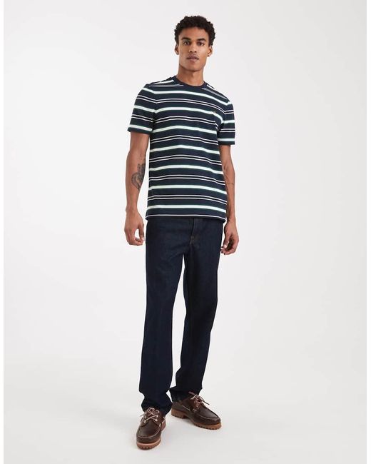 Farah Blue Elmswood Striped T-shirt for men