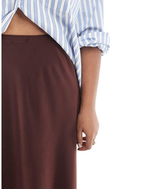 ASOS White Asos Design Curve Satin Bias Maxi Skirt