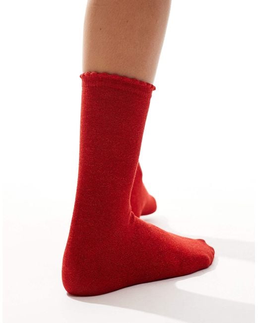 Pieces Red Glitter Socks