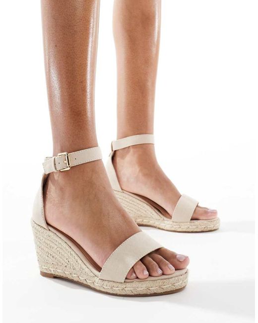 SEQWL Wide Fit Natural Seqwl Amber Wide Fit Wedge Heeled Espadrilles