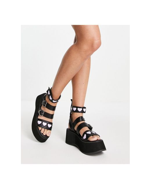 Koi Footwear Black Lovergirl Flatform Sandals
