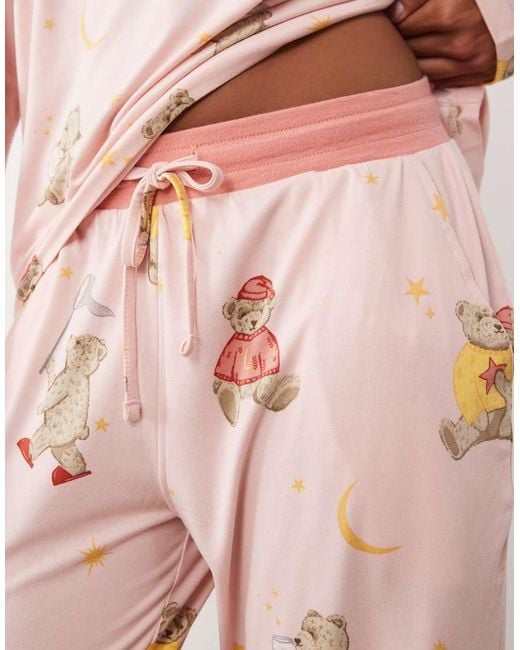 Chelsea Peers Pink Petite Long Sleeve Pyjama Set