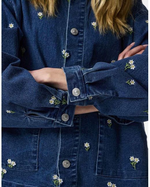 Pieces Blue Denim Shirt