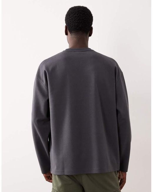ASOS Oversized T-Shirt Van Zware Breathemax Katoenmix Met Lange Mouwen in het Blue voor heren