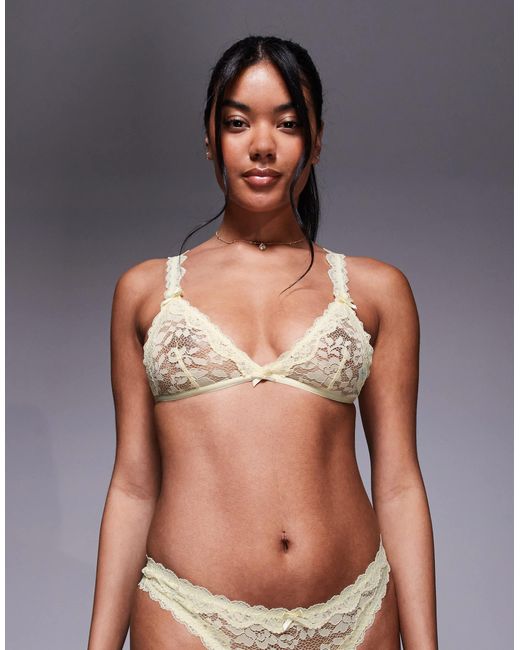 ASOS Gray Hazel All Over Lace Soft Triangle Bra With Lace Trim