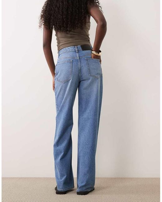 ASOS Blue Straight Wide Leg Jeans